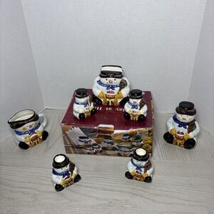 Holiday at Home Christmas Snowman 7 Piece Table Top Set